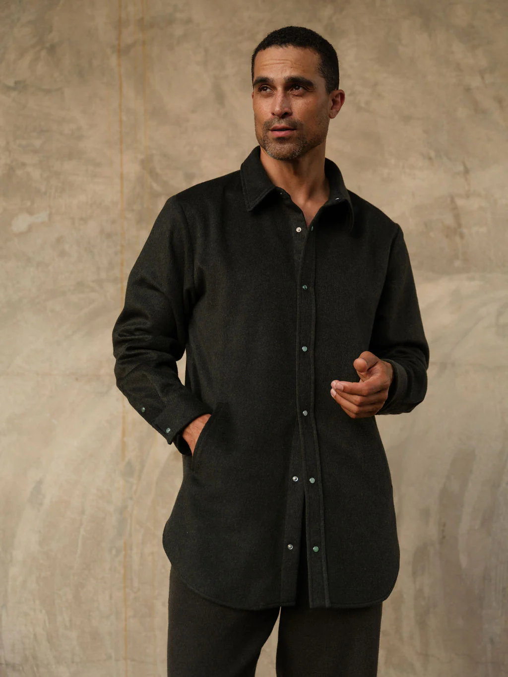 Army Heavyweight Brushed Cashmere Overshirt - Image 5