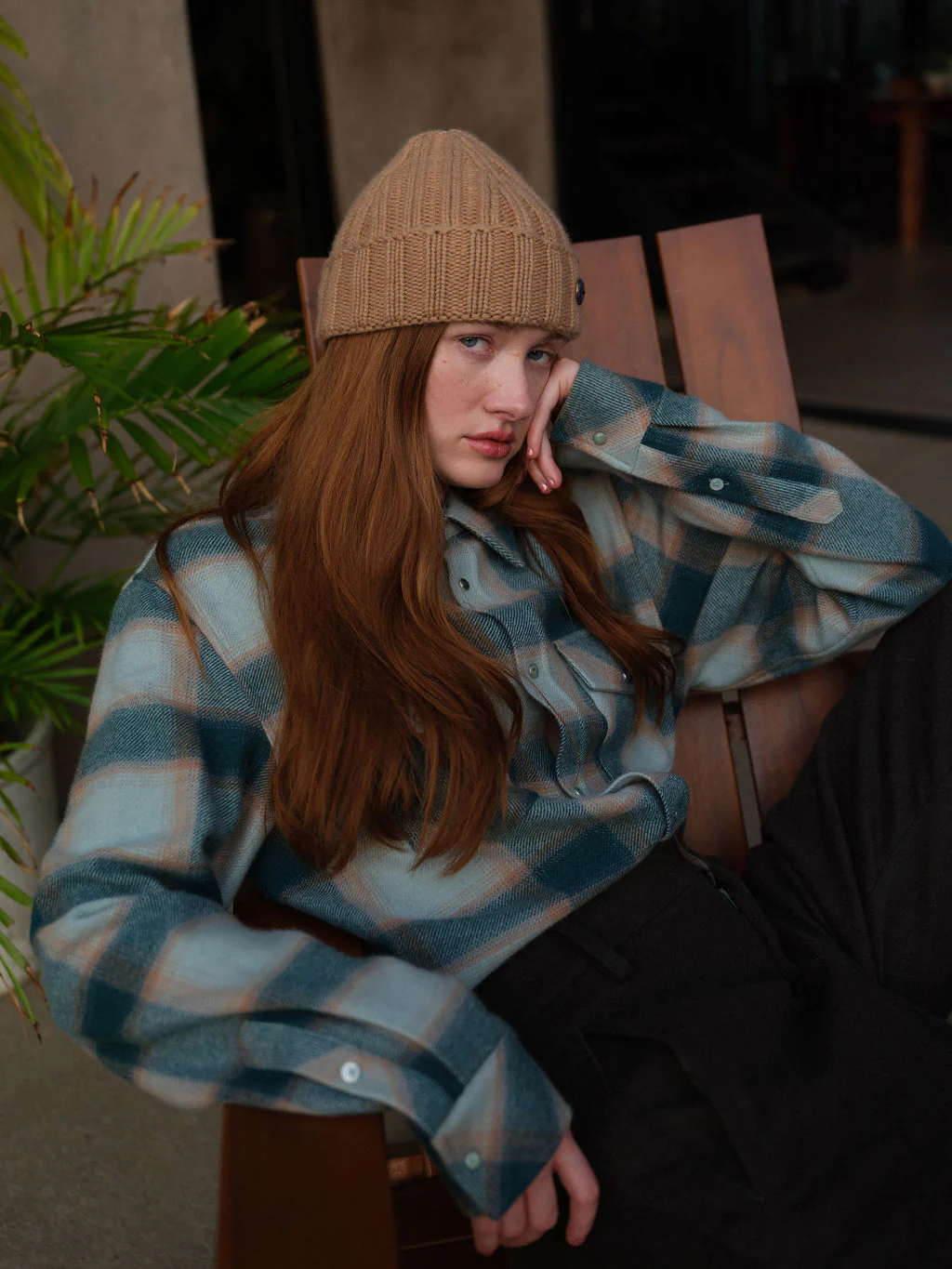 Avocado Shadow Plaid Cashmere Shirt - Image 5