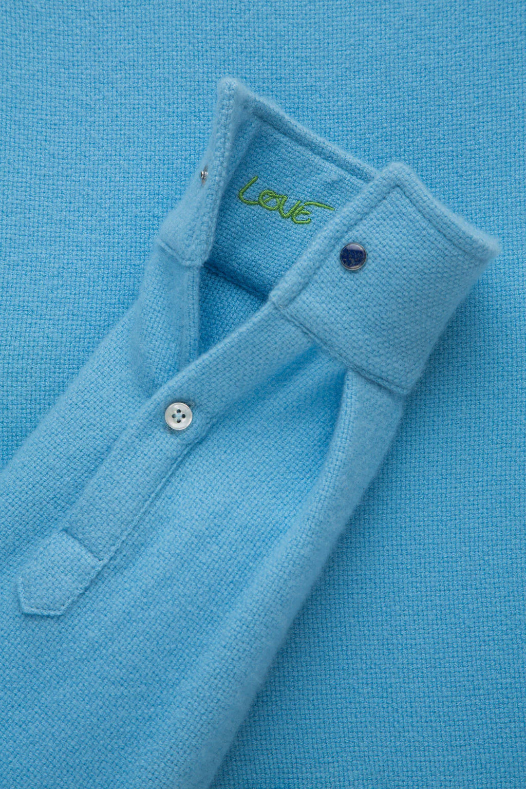 Blue Lagoon Solid Cashmere Shirt - Image 3