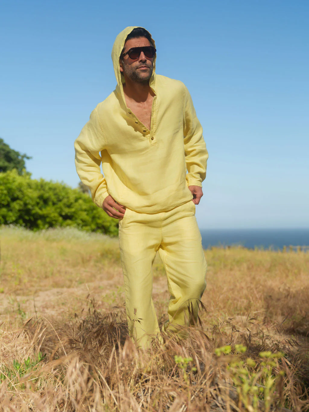 Butter Yellow Linen Track Pant - Image 4