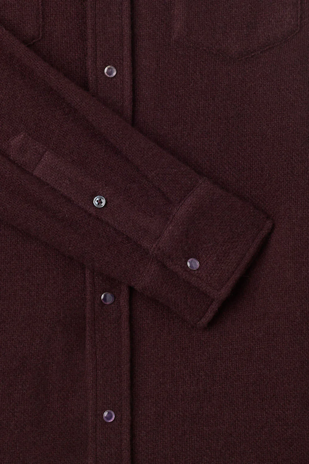 Claret Solid Cashmere Shirt - Image 3