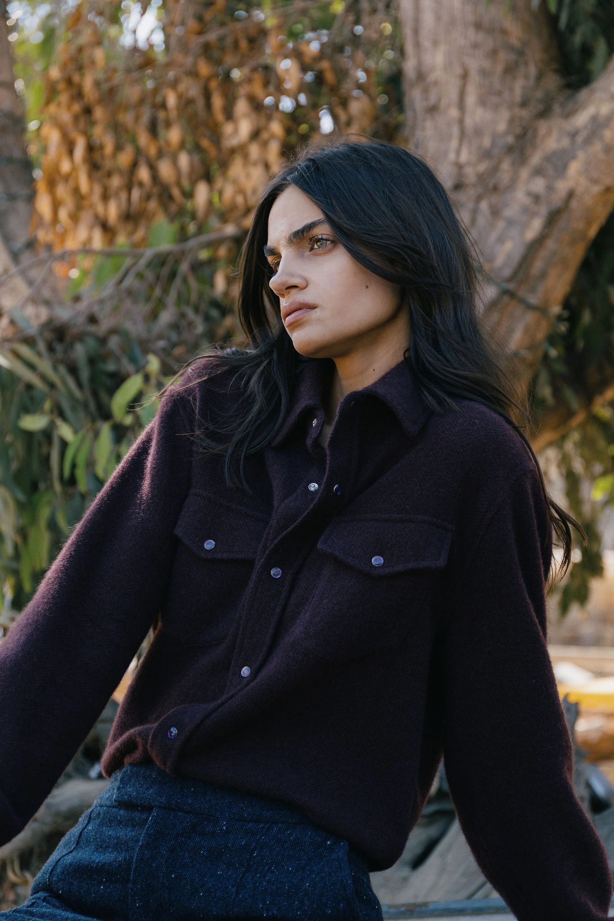Claret Solid Cashmere Shirt - Image 4