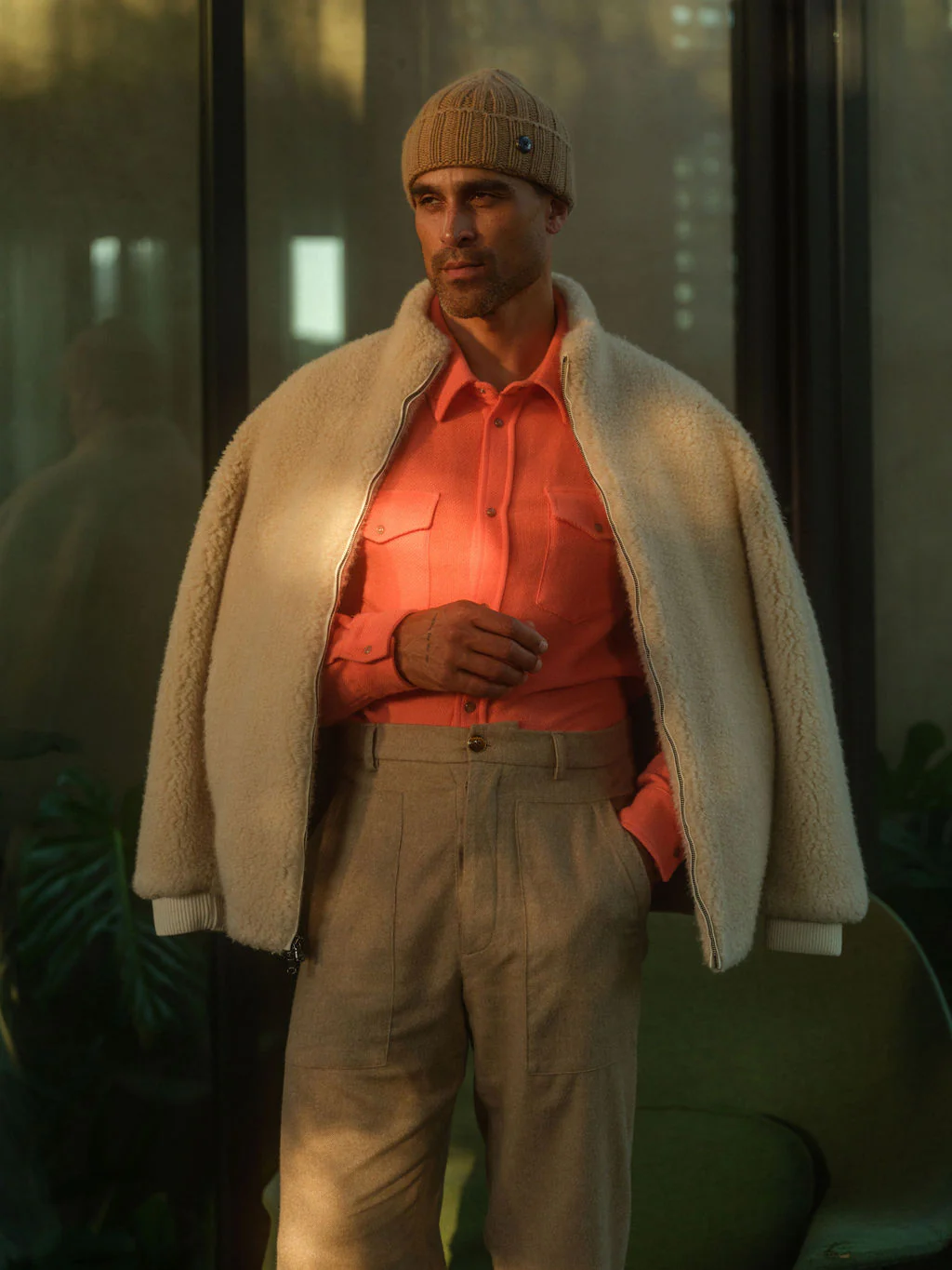 Light Grey Cashmere T-Bird Flight Jacket - Image 4