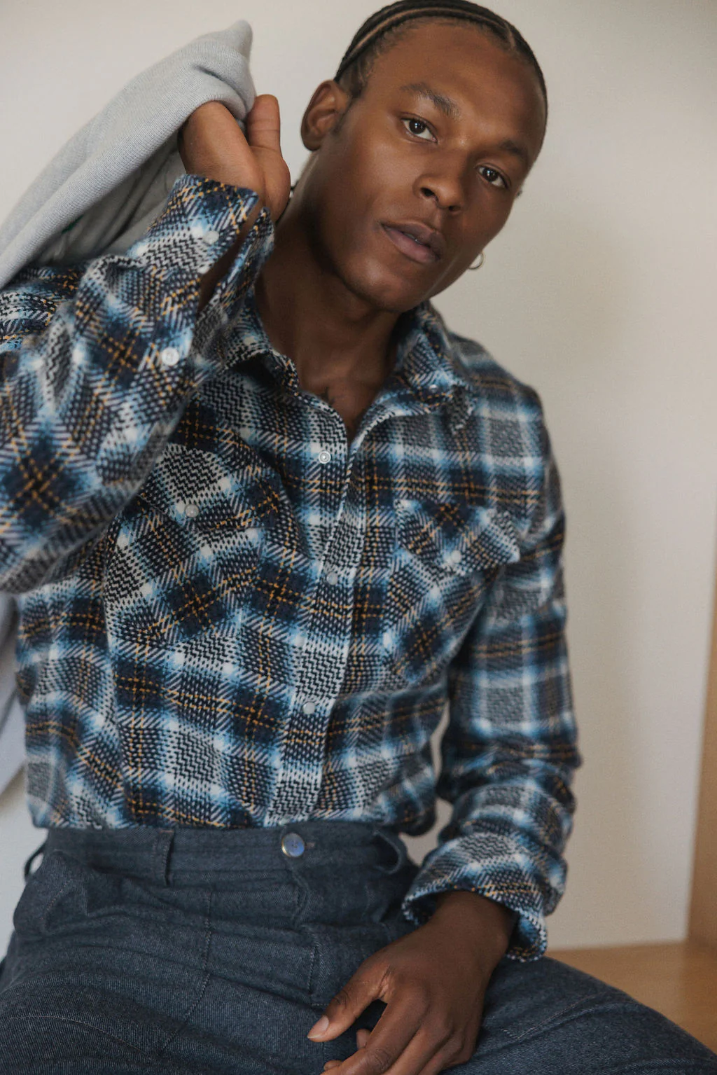 Lightning Storm Tartan Cashmere Shirt - Image 6