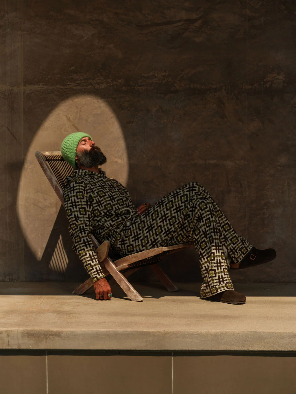 Lime Antique Geo Cashmere Hoodie - Image 4