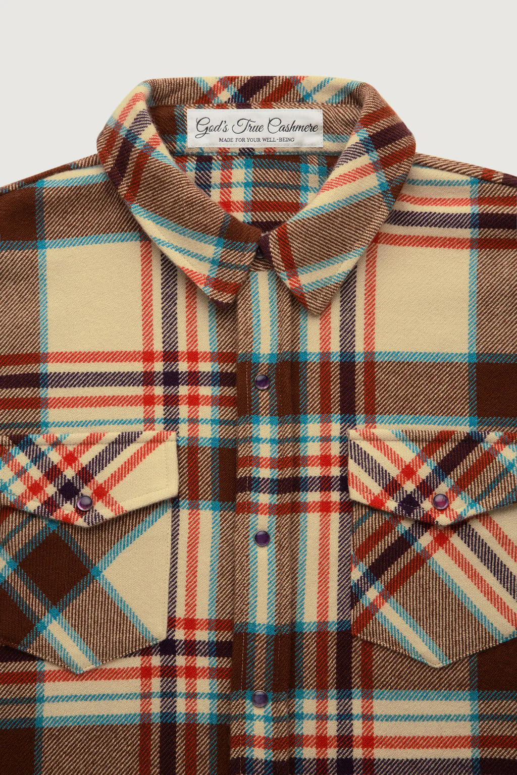 Mahogany Plaid Cashmere Shirt - Image 2