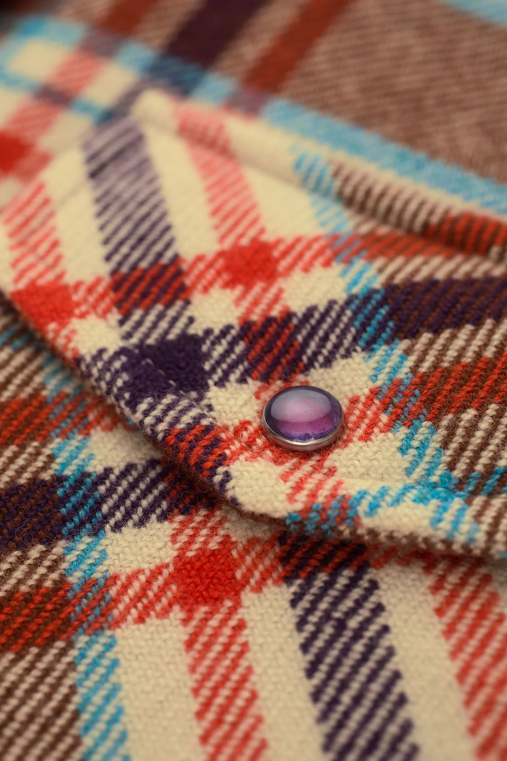 Mahogany Plaid Cashmere Shirt - Image 4