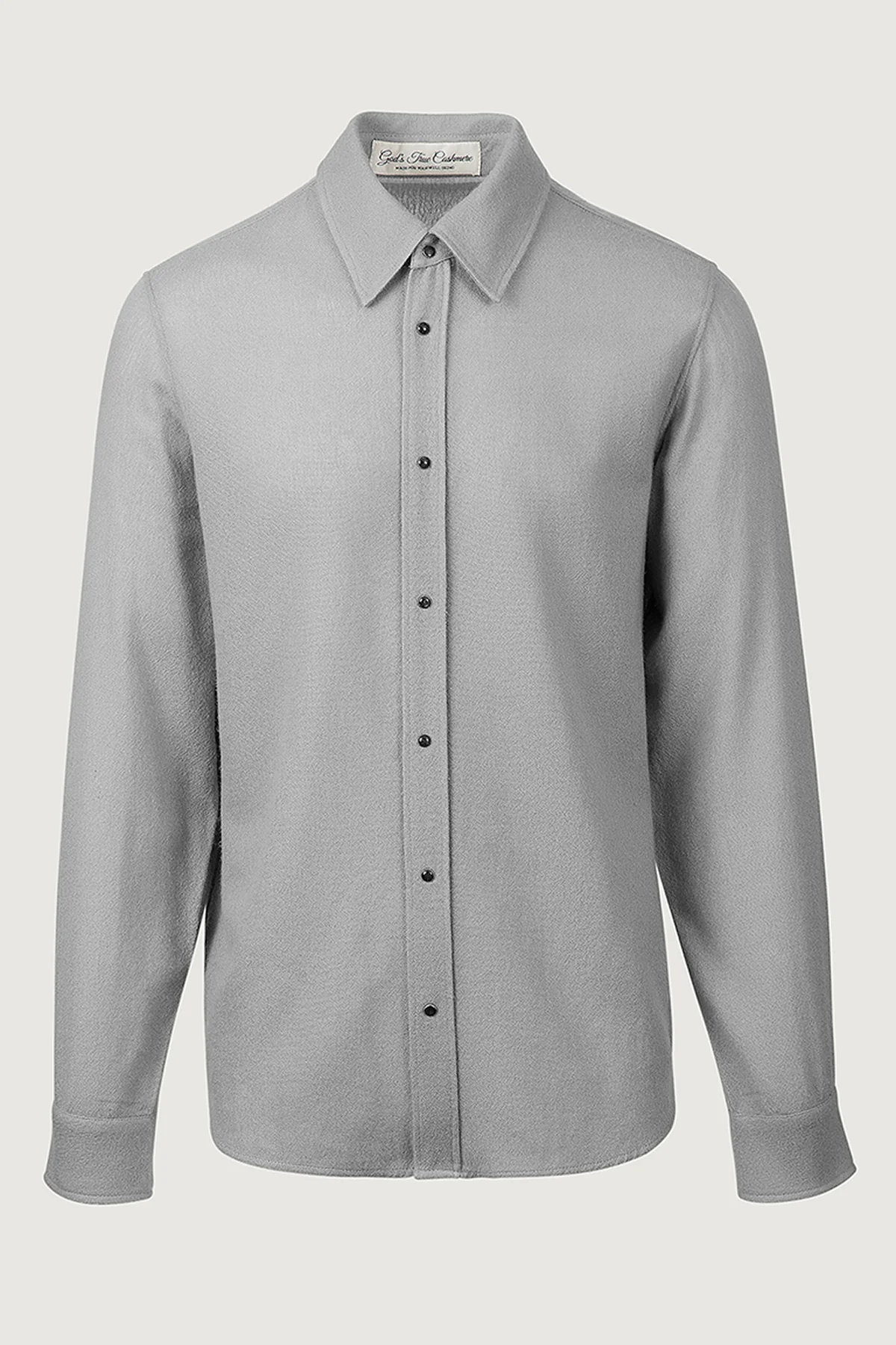 Mid Grey Solid Cashmere Shirt