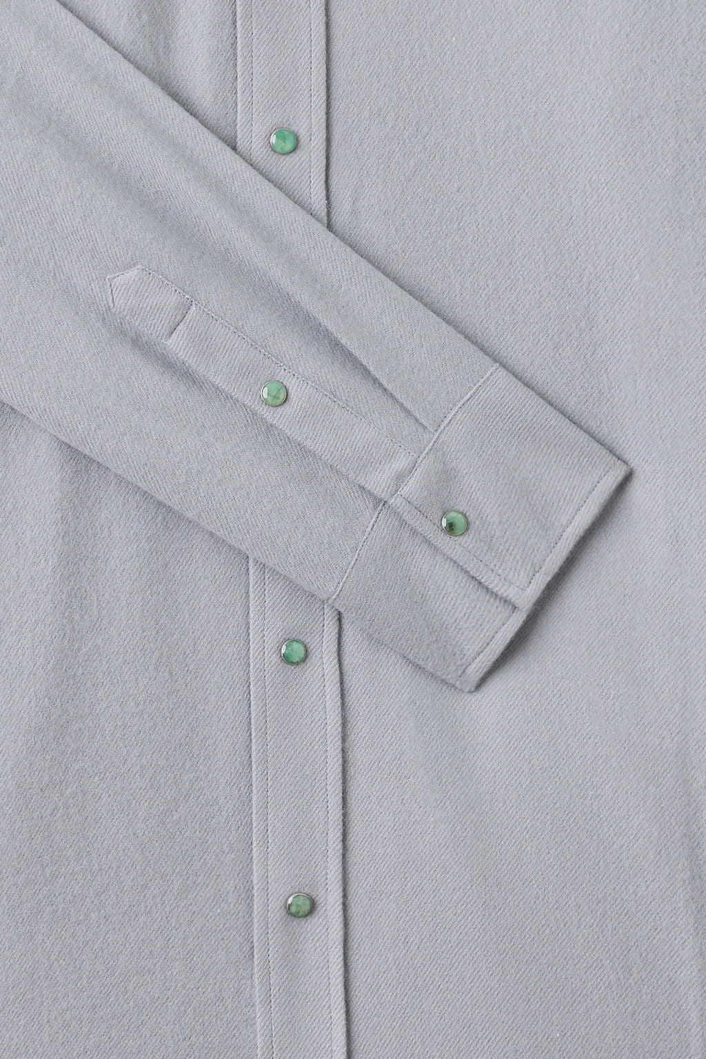 Mid Grey Solid Cashmere Shirt - Image 6