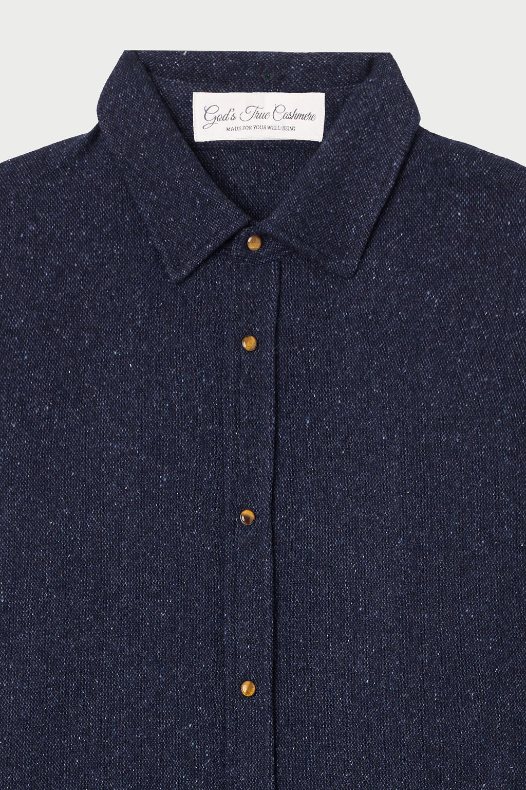 Midnight Cashmere Twill Donegal Shirt - Image 2