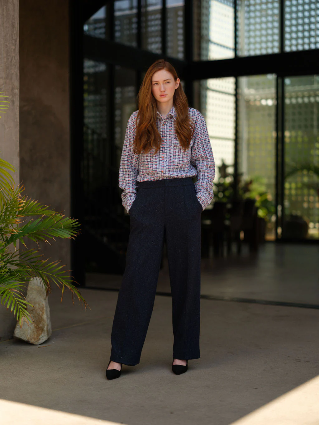 Midnight Cashmere Twill Donegal Trouser - Image 6