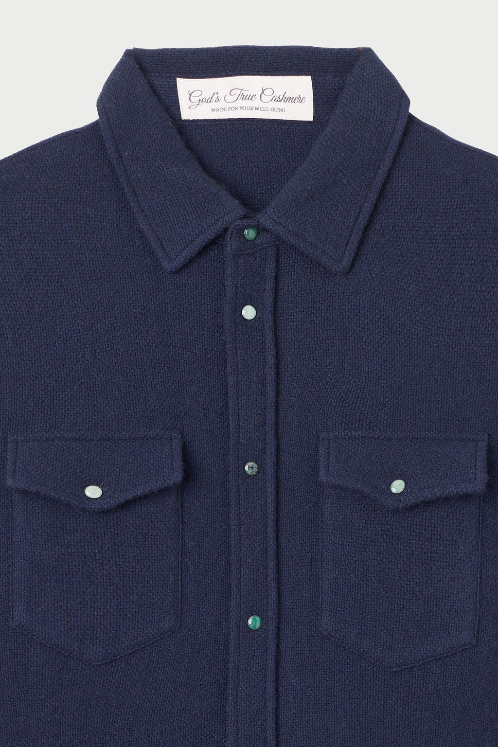 Navy Cashmere Shirt - Image 2