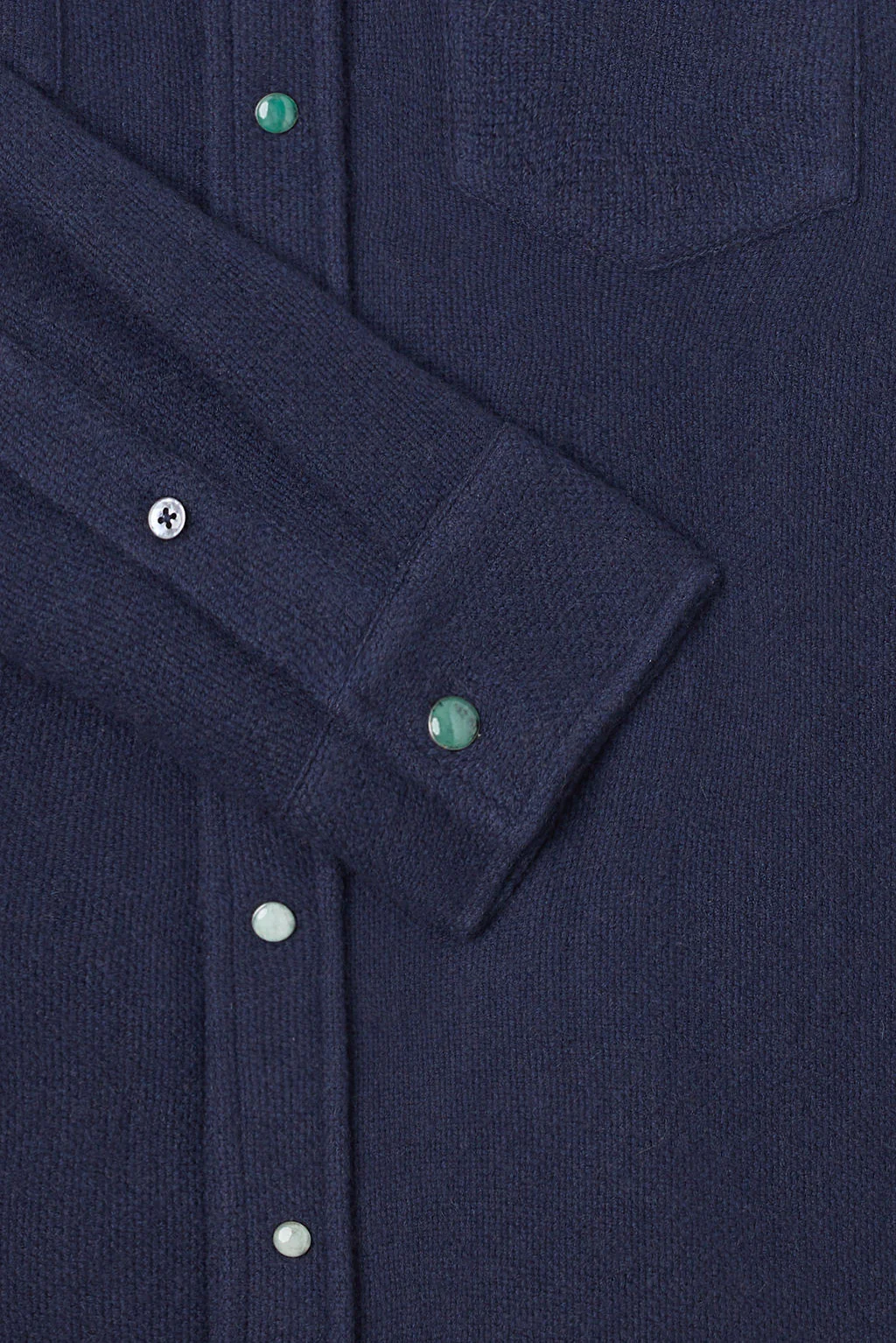 Navy Cashmere Shirt - Image 3
