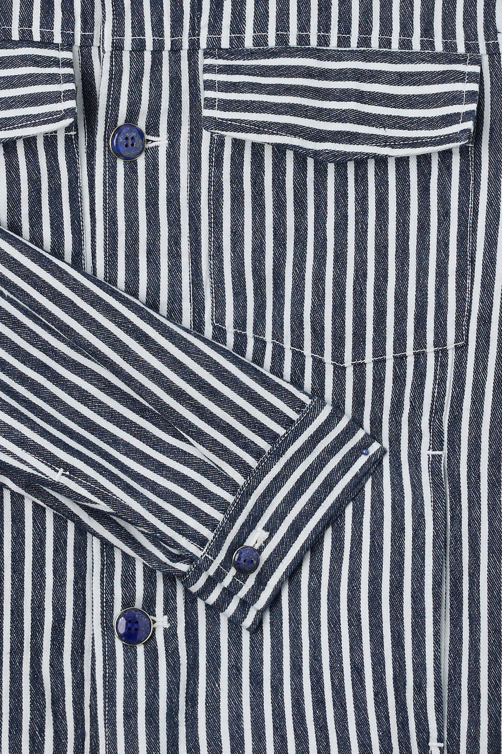 Navy Stripe Linen Jacket - Image 4
