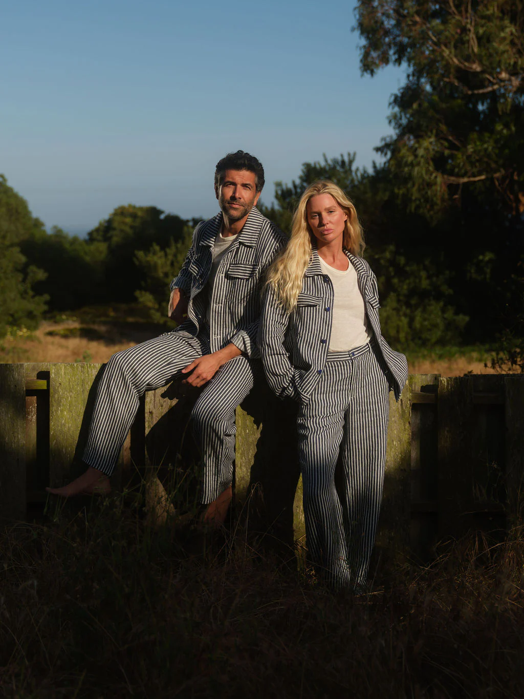 Navy Stripe Linen Jacket - Image 7