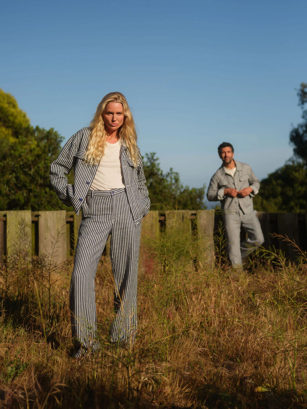 Navy Stripe Linen Pant - Image 4