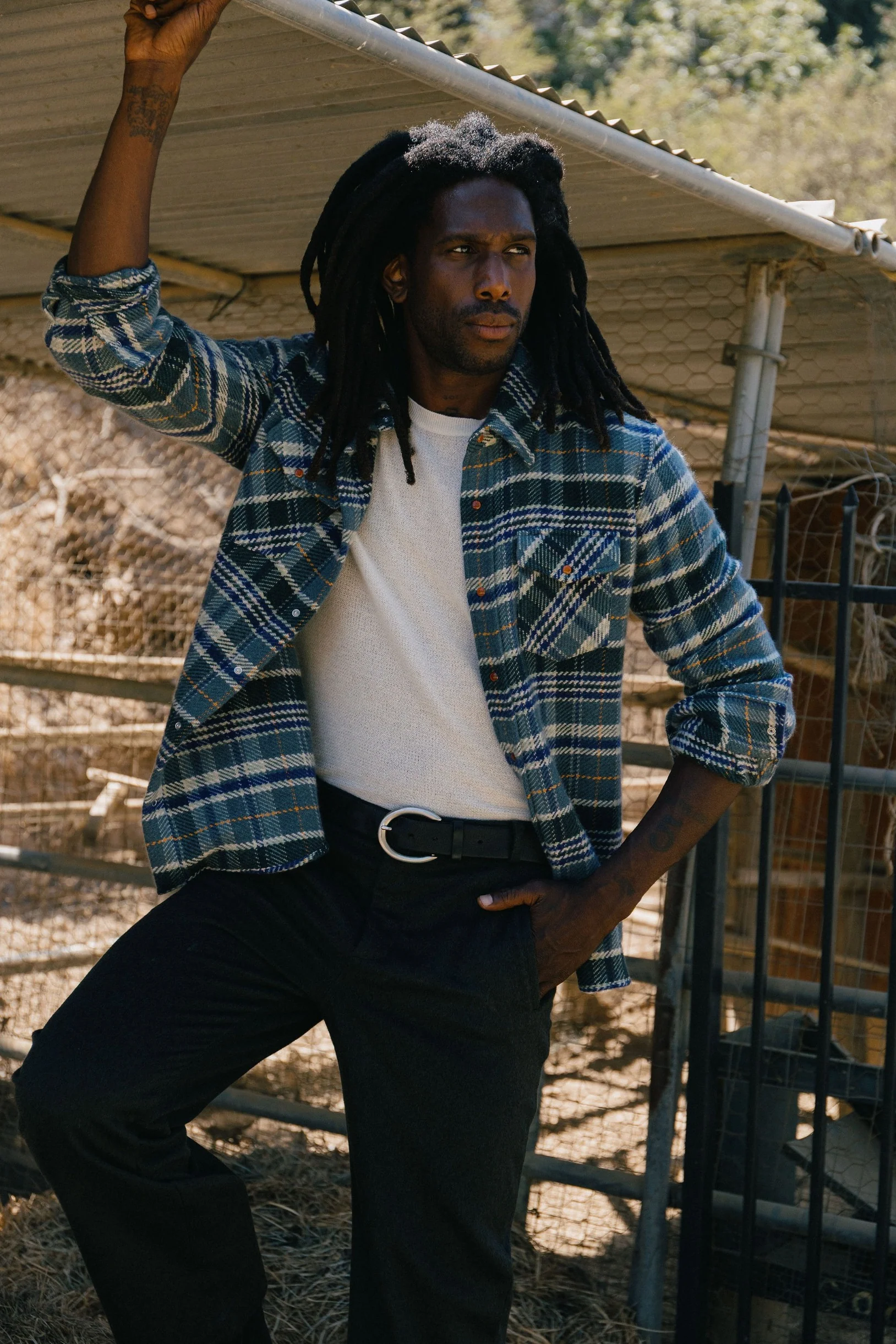 Oceantide Plaid Cashmere Shirt - Image 5