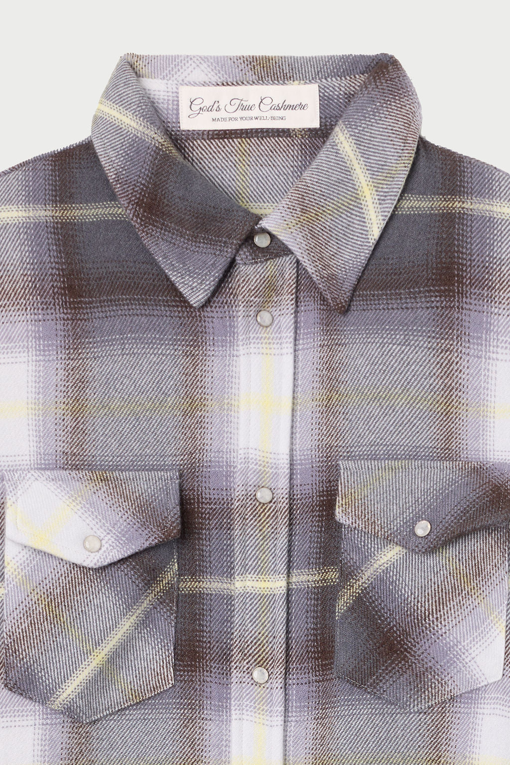 Pewter Shadow Plaid Cashmere Shirt - Image 2