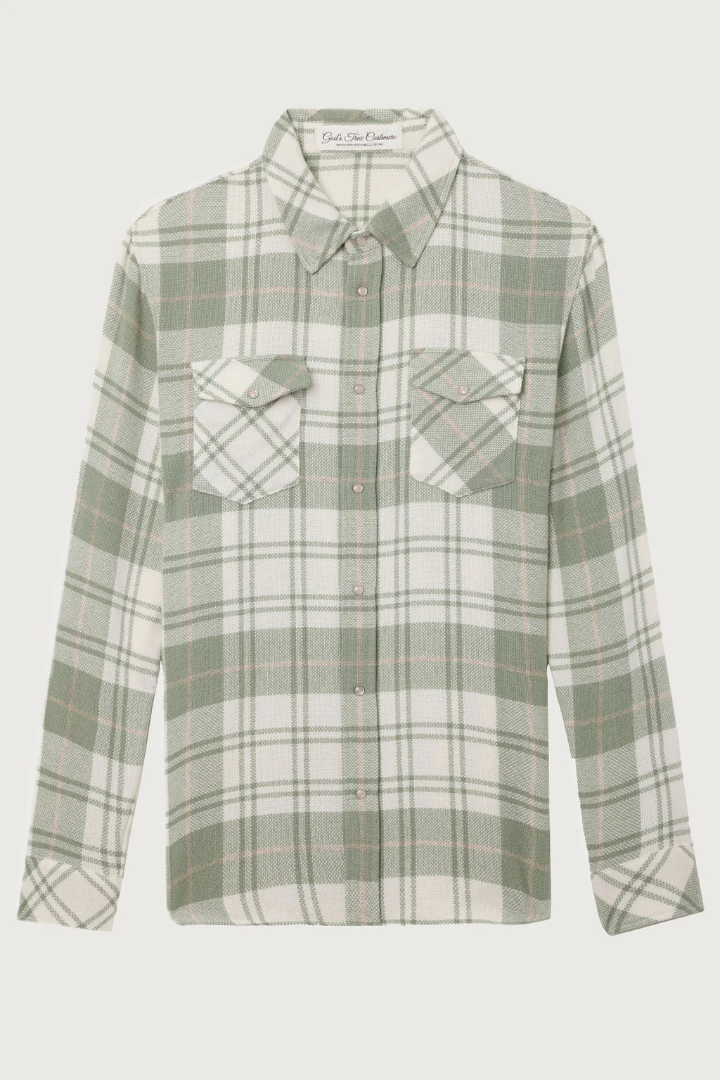Sage Tartan Cashmere Shirt