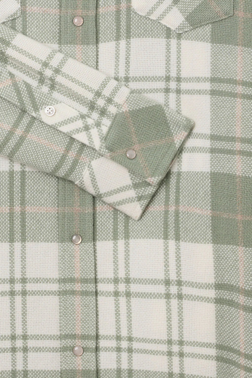 Sage Tartan Cashmere Shirt - Image 3