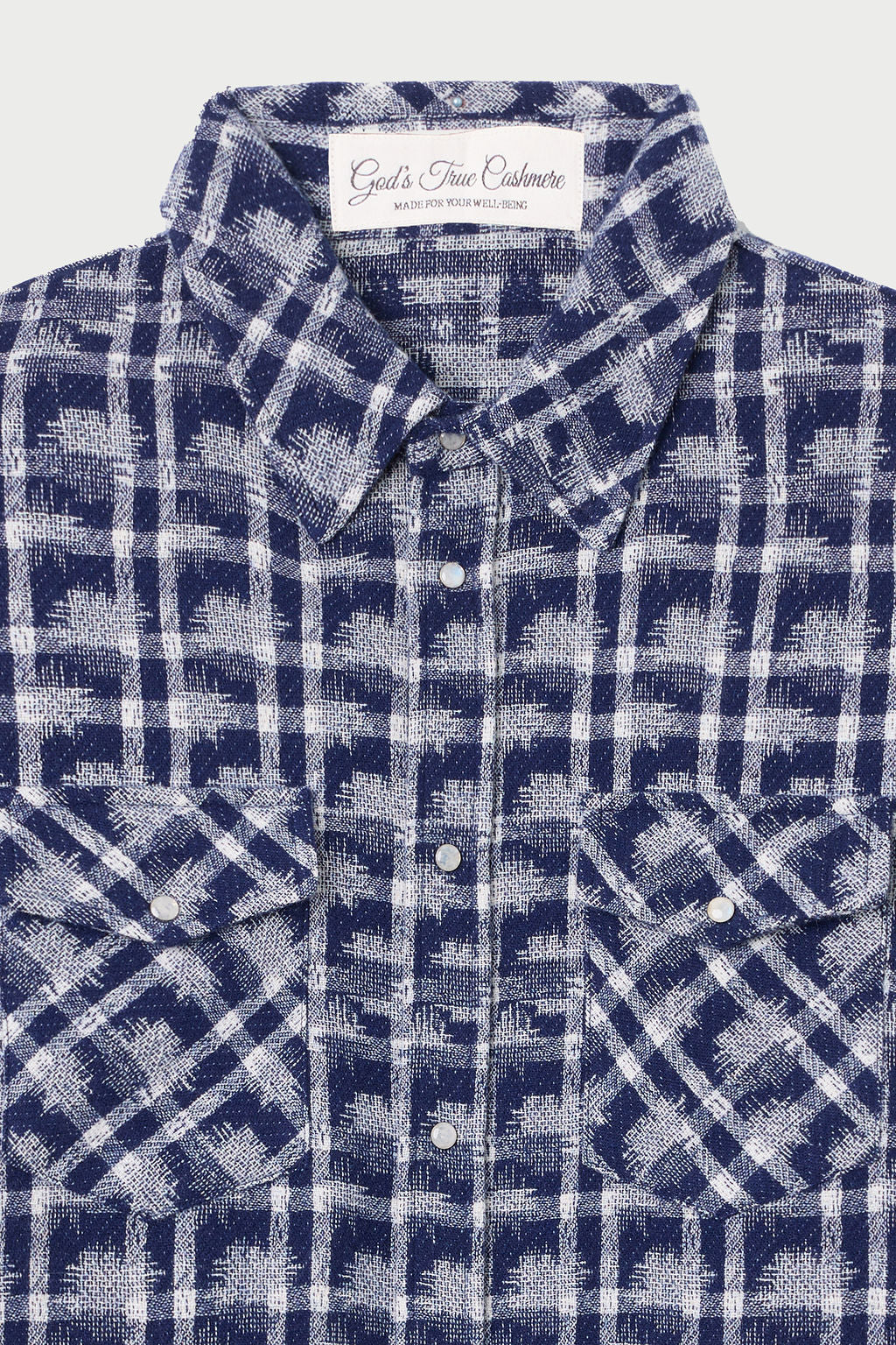 Shibori Plaid Cashmere Shirt - Image 2