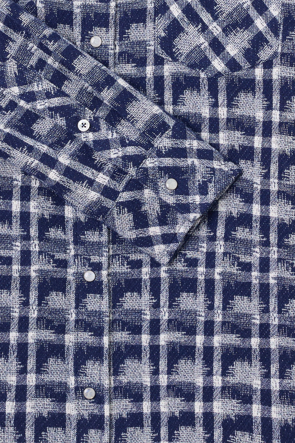 Shibori Plaid Cashmere Shirt - Image 3