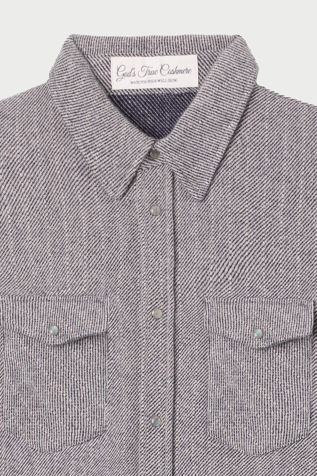Slate Denim Cashmere Shirt - Image 2
