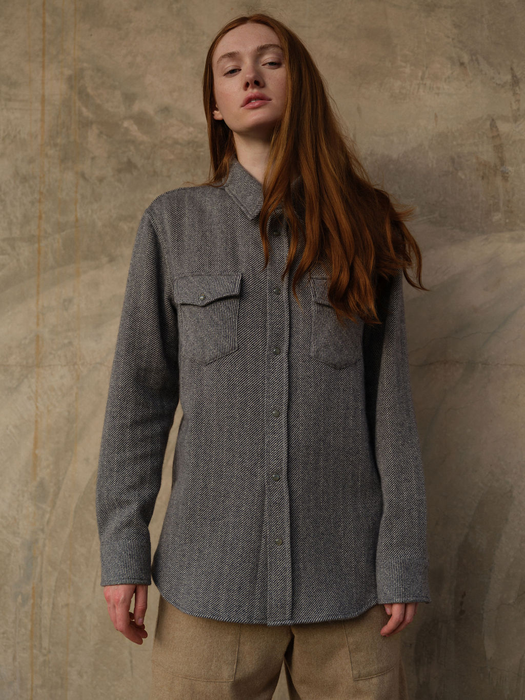 Slate Denim Cashmere Shirt - Image 5