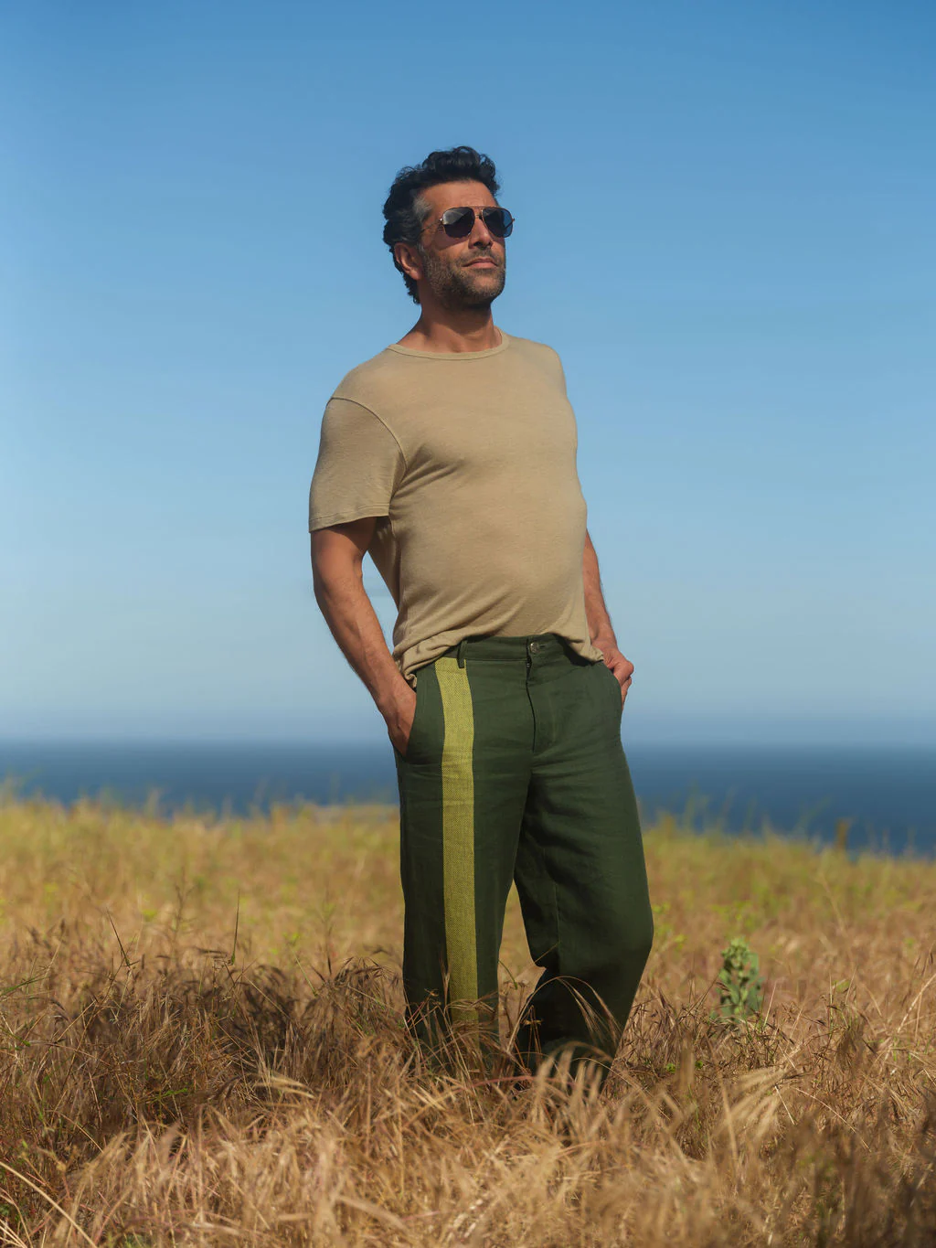 Tan Knit Linen T-Shirt - Image 4