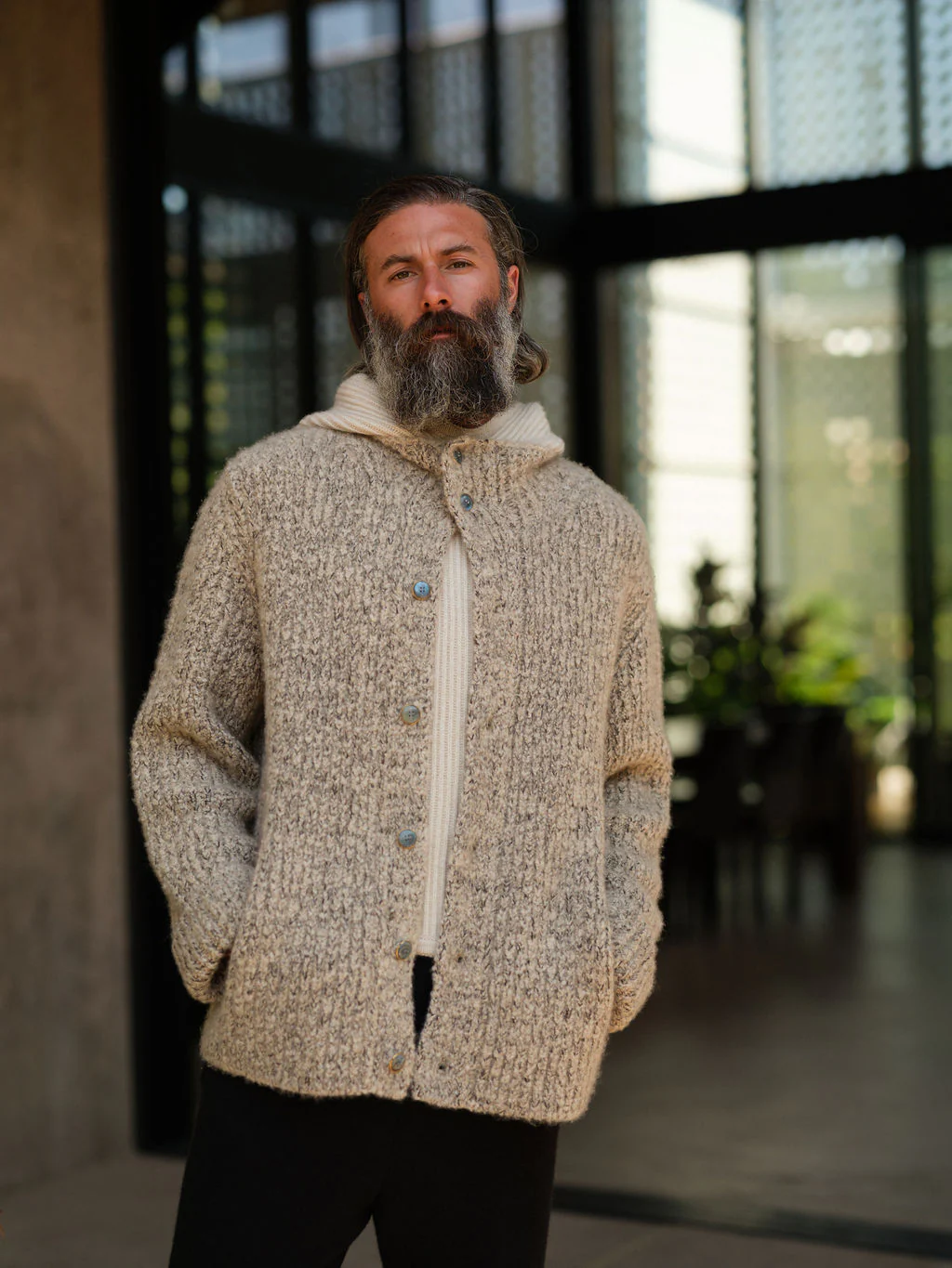 Taupe Melange Cashmere Cloud Cardigan - Image 5