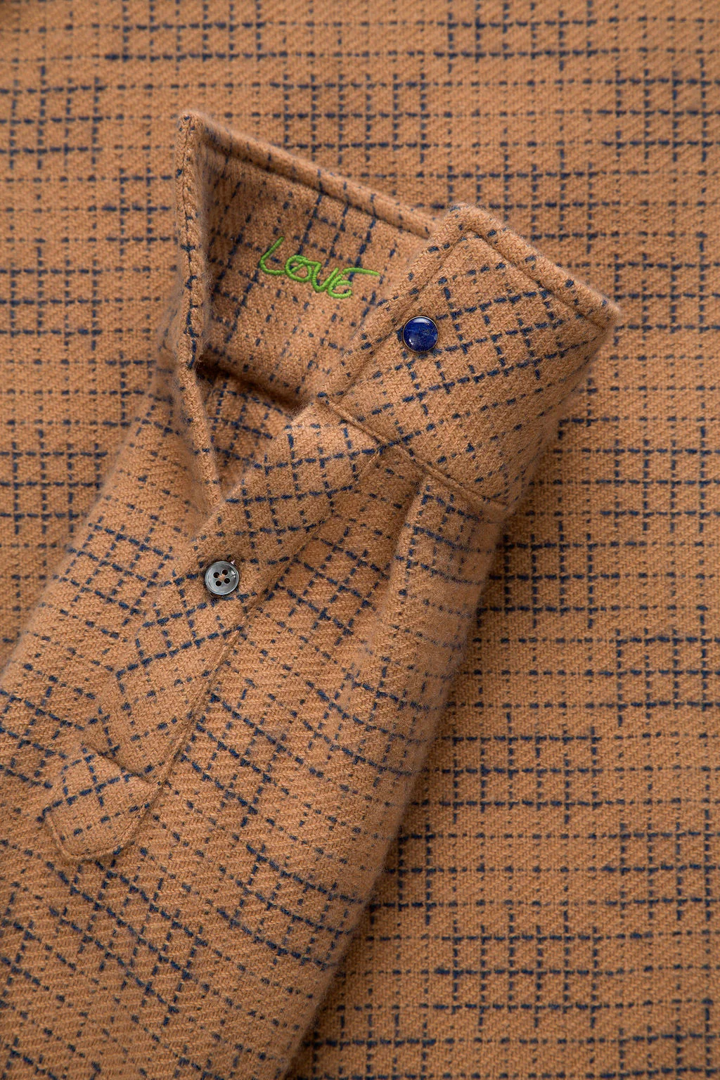 Taupe Ombre Check Cashmere Shirt - Image 3